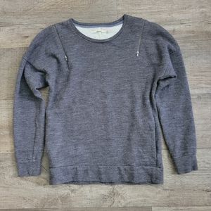 J BRAND Gray Wool Cotton Zip Shoulde Sweater Sweatshirt Size Small *EUC*